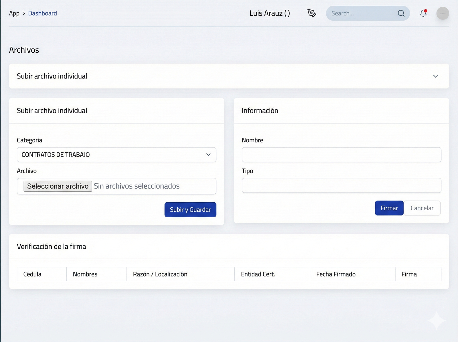 Subir documento a ZIGNO